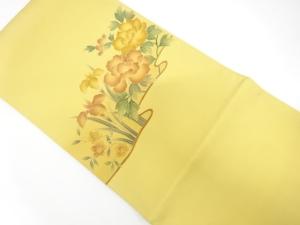 未使用品　牡丹に菖蒲模様　名古屋帯